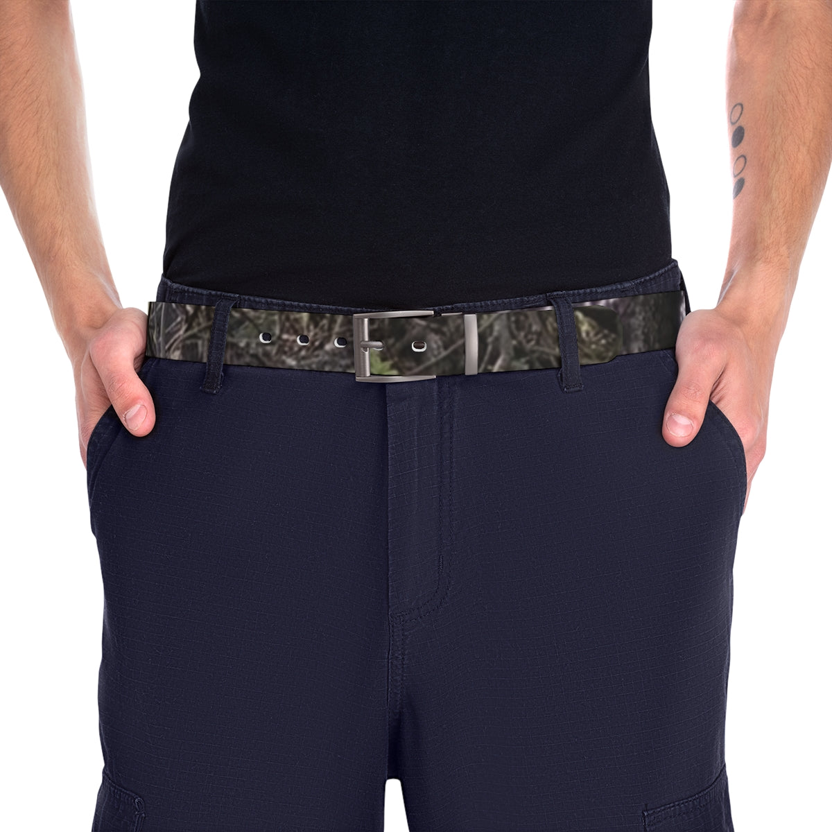Stylish Camouflage Belt with Metal Buckle Belt Accessory