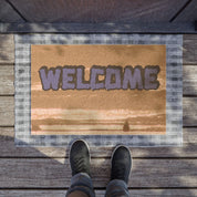 Welcome Doormat with Rustic Design for Home Entryway