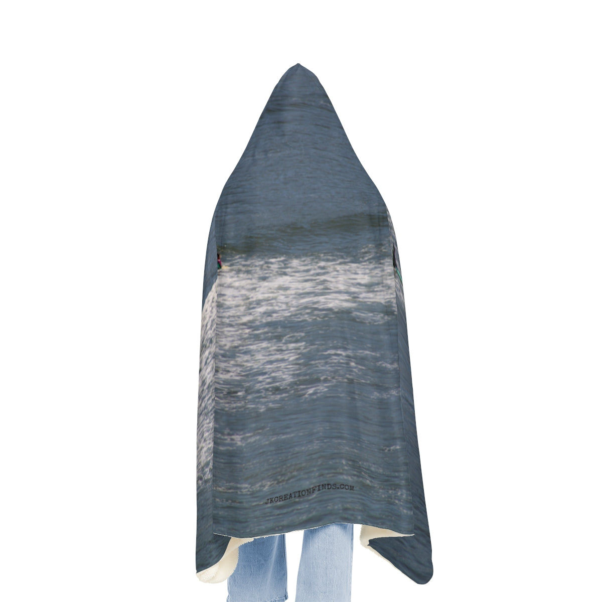 Ocean Wave Scene Hooded Blanket Cozy Warm Product