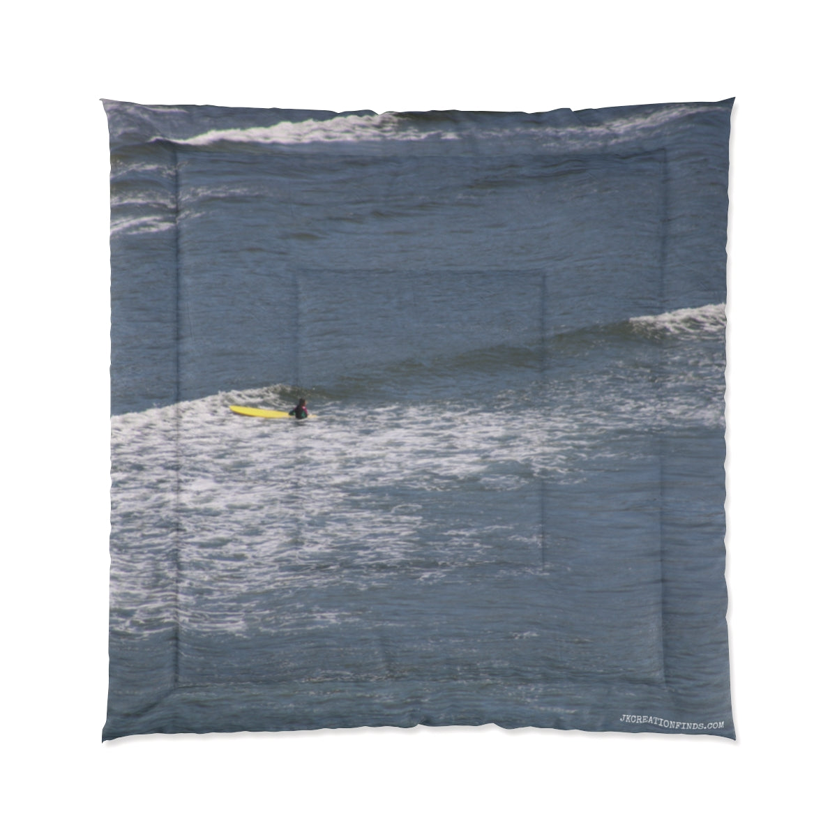 Serene Ocean Waves with Kayaker Blanket