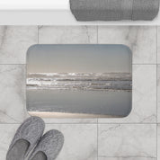 Serene Beach Scene by the Ocean Bath Mat