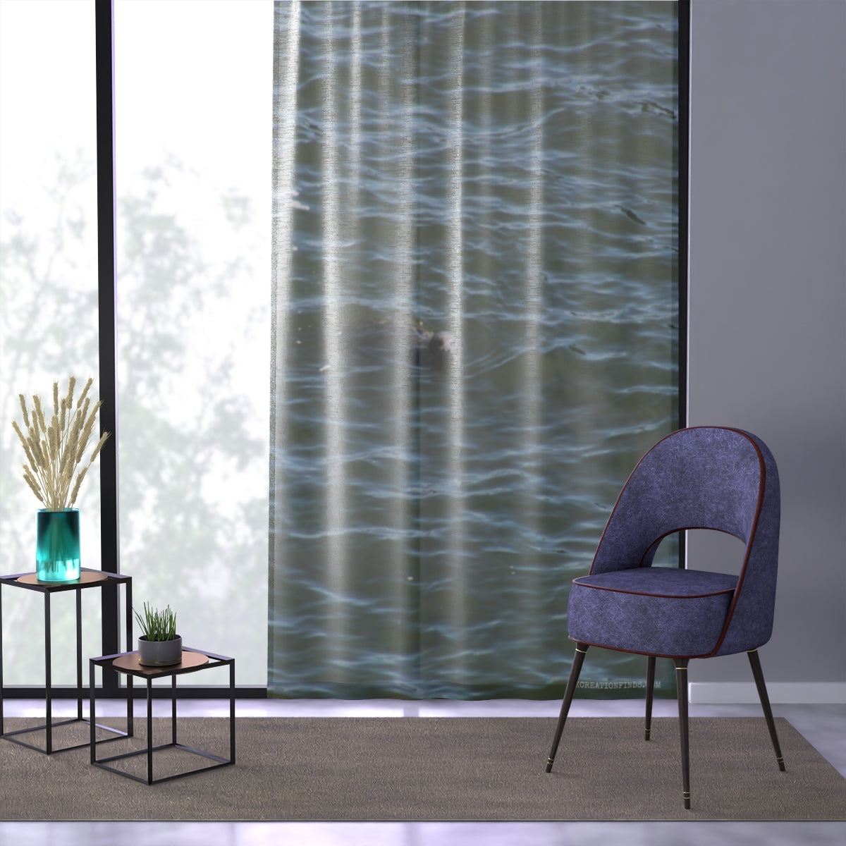 Seal Window Curtain, Ocean View Curtain, Marine Animal Art, Cute Sea Animal Decor, Coastal Home Decor, Unique Window Treatment