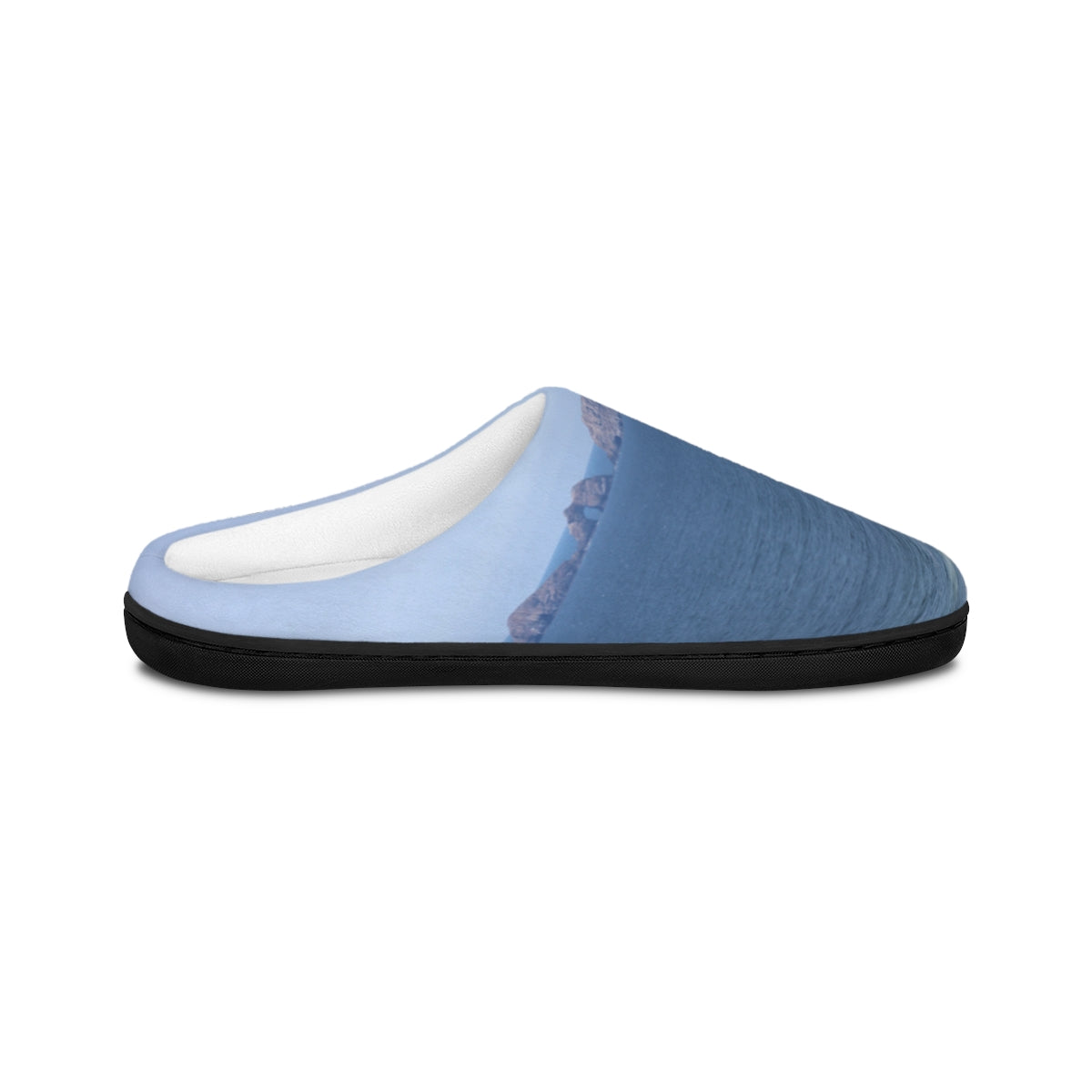 Coastal Cliffside View Blue Slip-On Slippers
