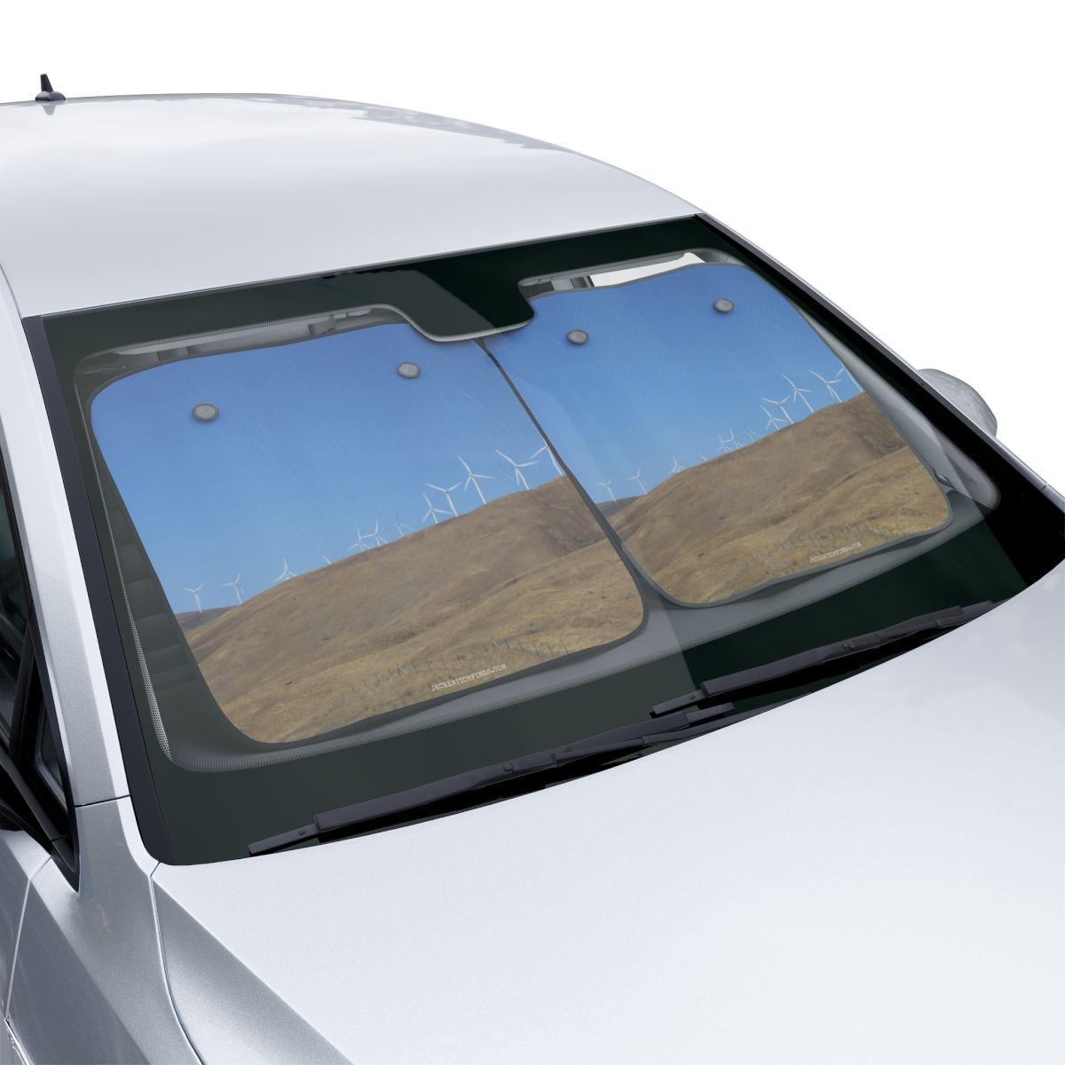 Wind Farm Mountain Landscape Car Sunshade