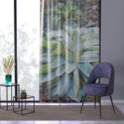Lamb's Ear Window Curtain, Morning Dew Drops Pattern, Nature Inspired, Modern Home Decor, Unique Window Coverings, Botanical Print, Garden
