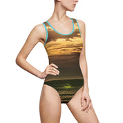 Sunset Ocean Scene Print One Piece Swimsuit product