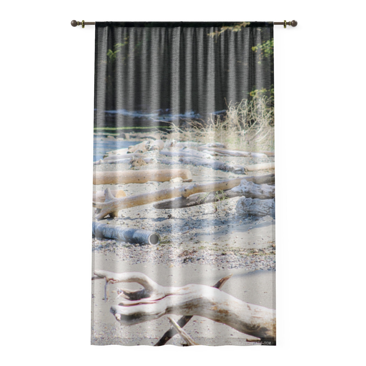 Beachcombing Window Curtain, Driftwood Beach Decor, Coastal Home, Nature Inspired, Ocean View, Serene Beach, Window Covering, Nautical