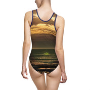 Stunning Sunset Over Ocean Print One-Piece Swimsuit