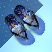 Flip flops with "Laguna Beach" text and a scenic nature landscape.