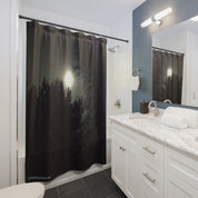 Moonlit Forest Scene Shower Curtain for Bathroom Decor
