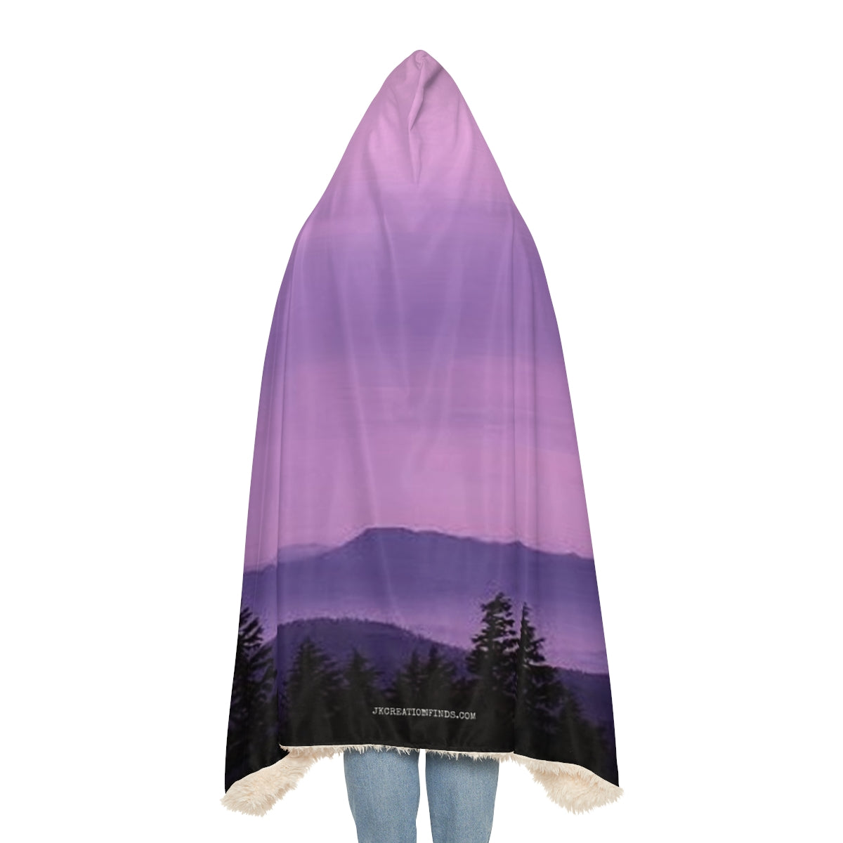 Purple Mountain Landscape Hooded Blanket Product