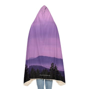 Purple Mountain Landscape Hooded Blanket Product