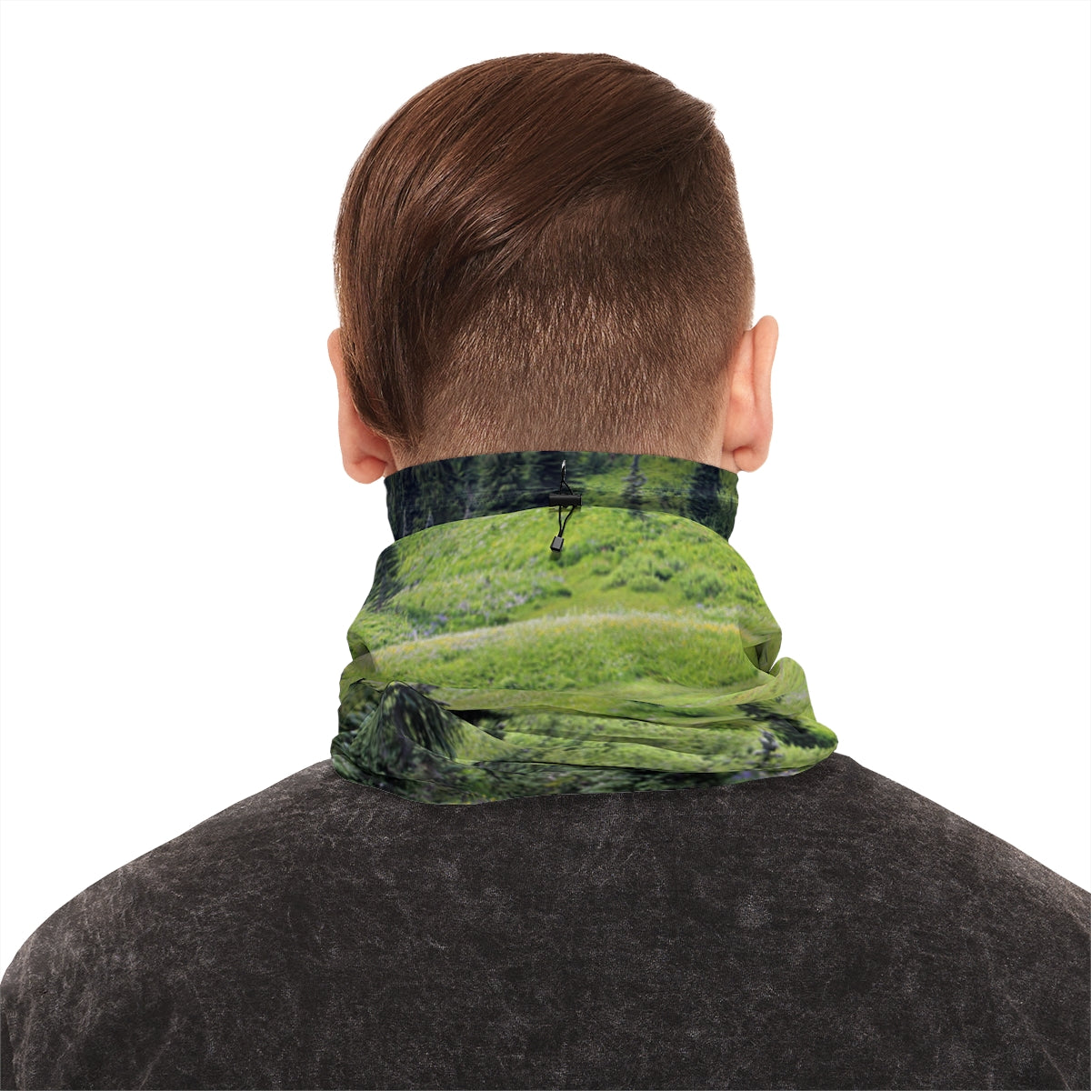 Scenic Green Landscape Print Neck Gaiter Fashion Accessory