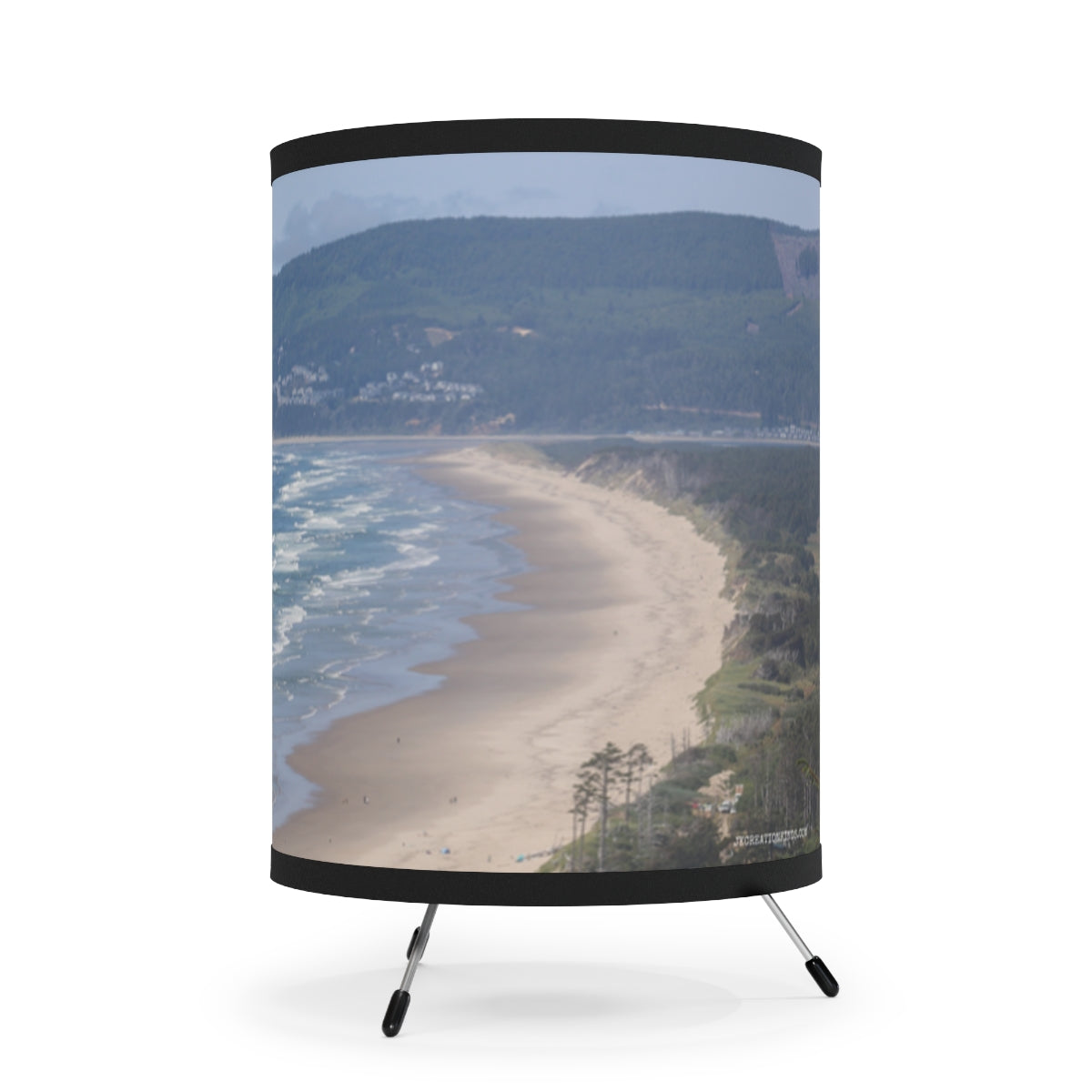 Scenic Coastal Beach Landscape Drum Lampshade