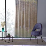 Deer in Nature Scene Decorative Window Curtain