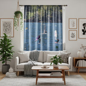 Scenic Windsurfing Lake View Home Decor Curtain