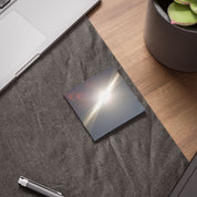 Post-it note featuring a lens flare effect of the sun.
