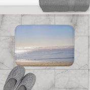 Serene Ocean Waves and Sand Beach Bathroom Mat
