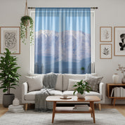 Mountain View Window Curtain, Snowy Peaks Window Curtain, Landscape Photo, Scenic Drapes, Nature Inspired Decor, Mountain Home Decor