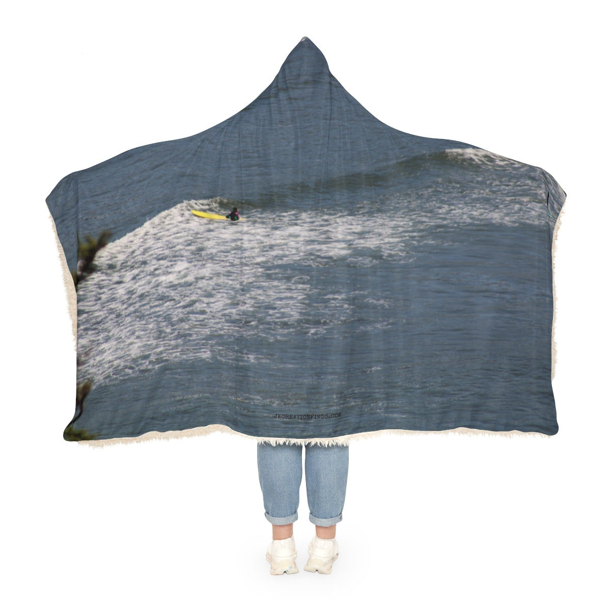 Large Printed Ocean Scene Hooded Blanket Product