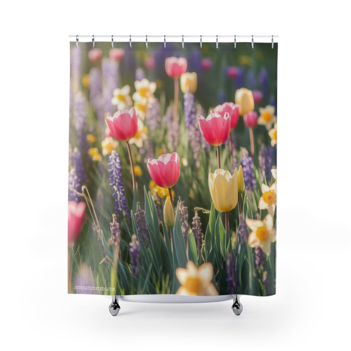 Colorful Spring Garden Flower Shower Curtain