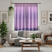 Purple Mountain Window Curtain, Forest View Drapes, Aesthetic Home Decor, Nature Inspired Curtain, Scenic Window Covering, Room Accent
