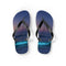 Flip-flops with a starry night ocean wave design.