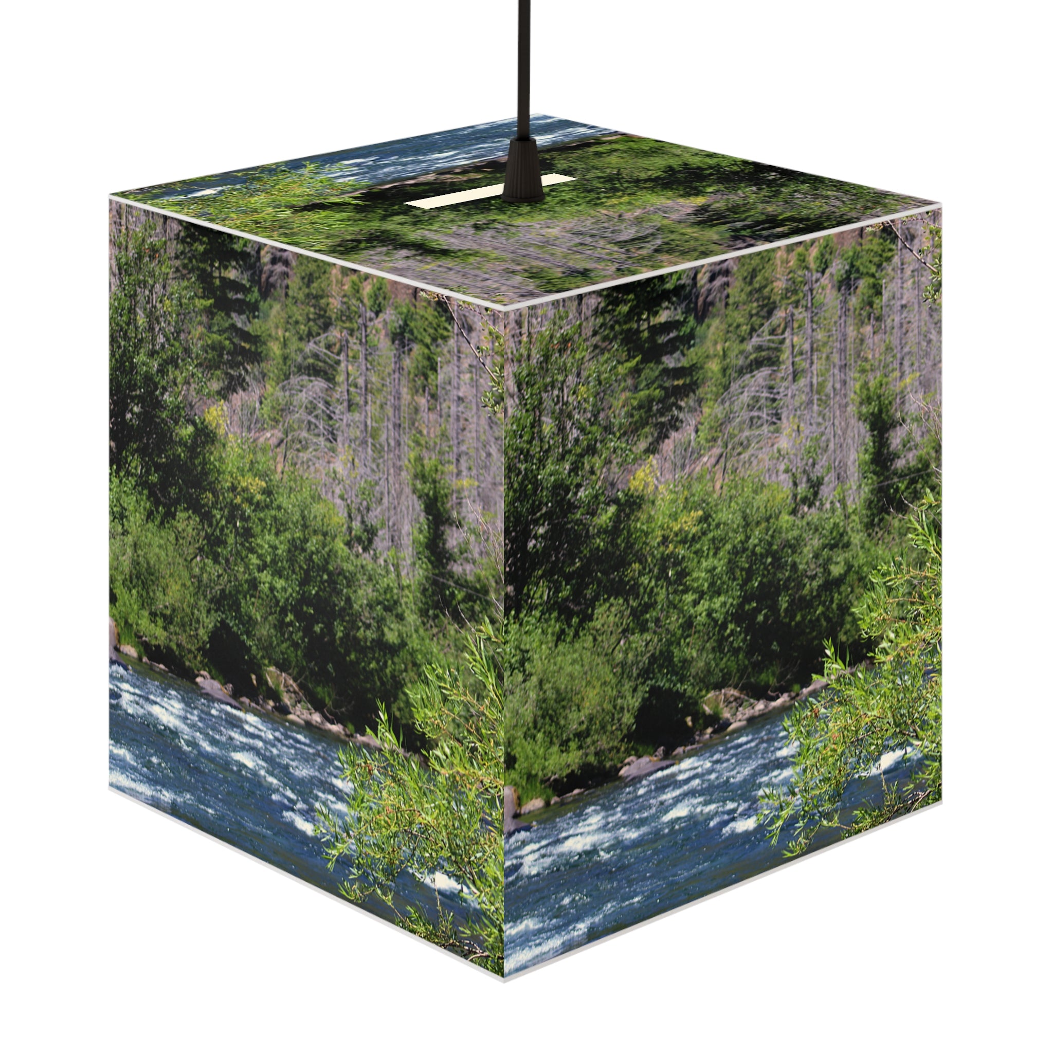 River Rapids Forest Greenery Cube Lamp product type