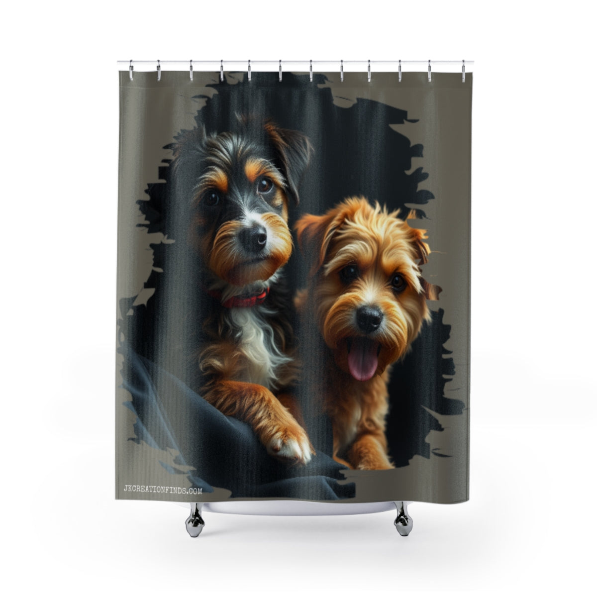 Adorable Dogs Print Decorative Shower Curtain