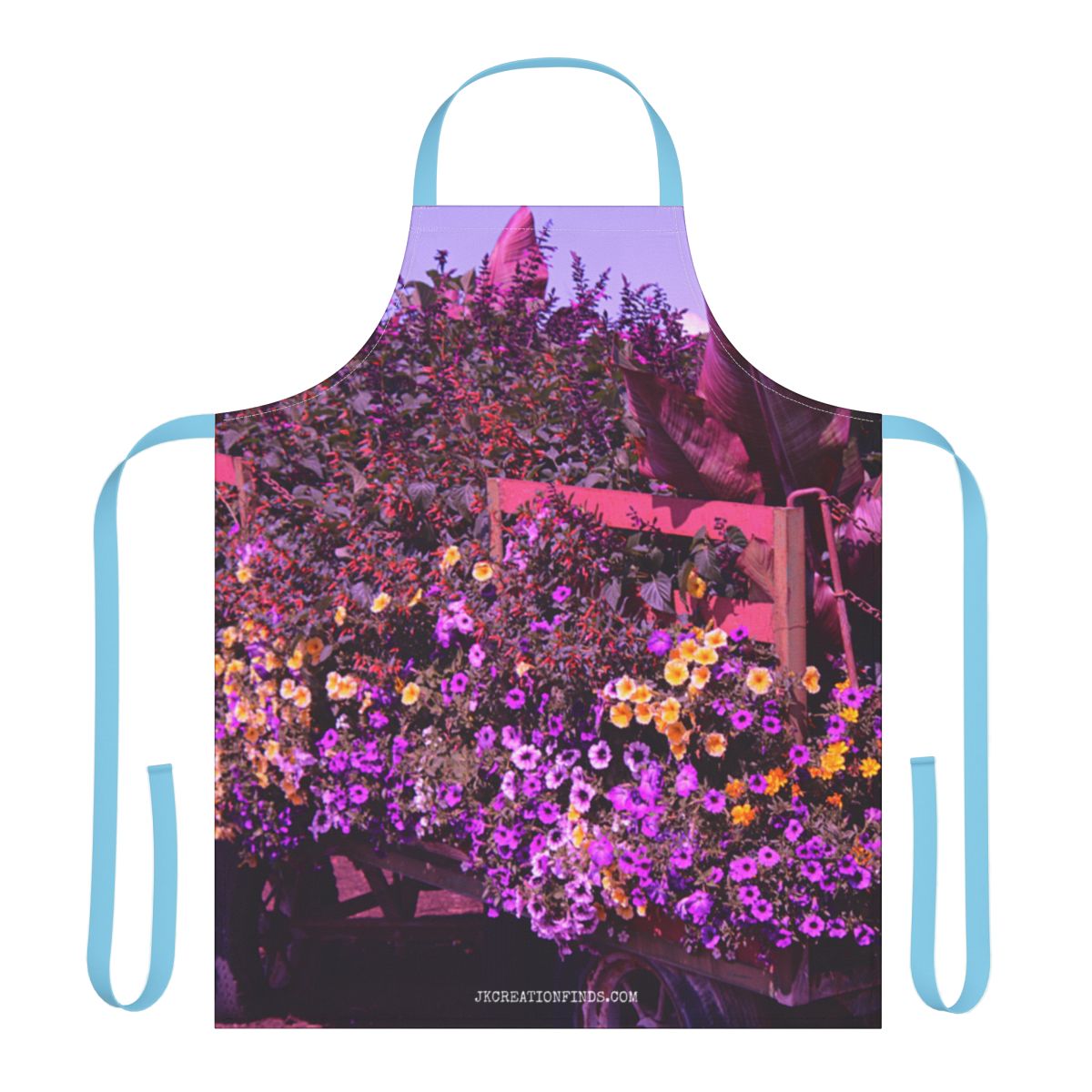 Vibrant Floral Pattern Garden Flowers Print Apron
