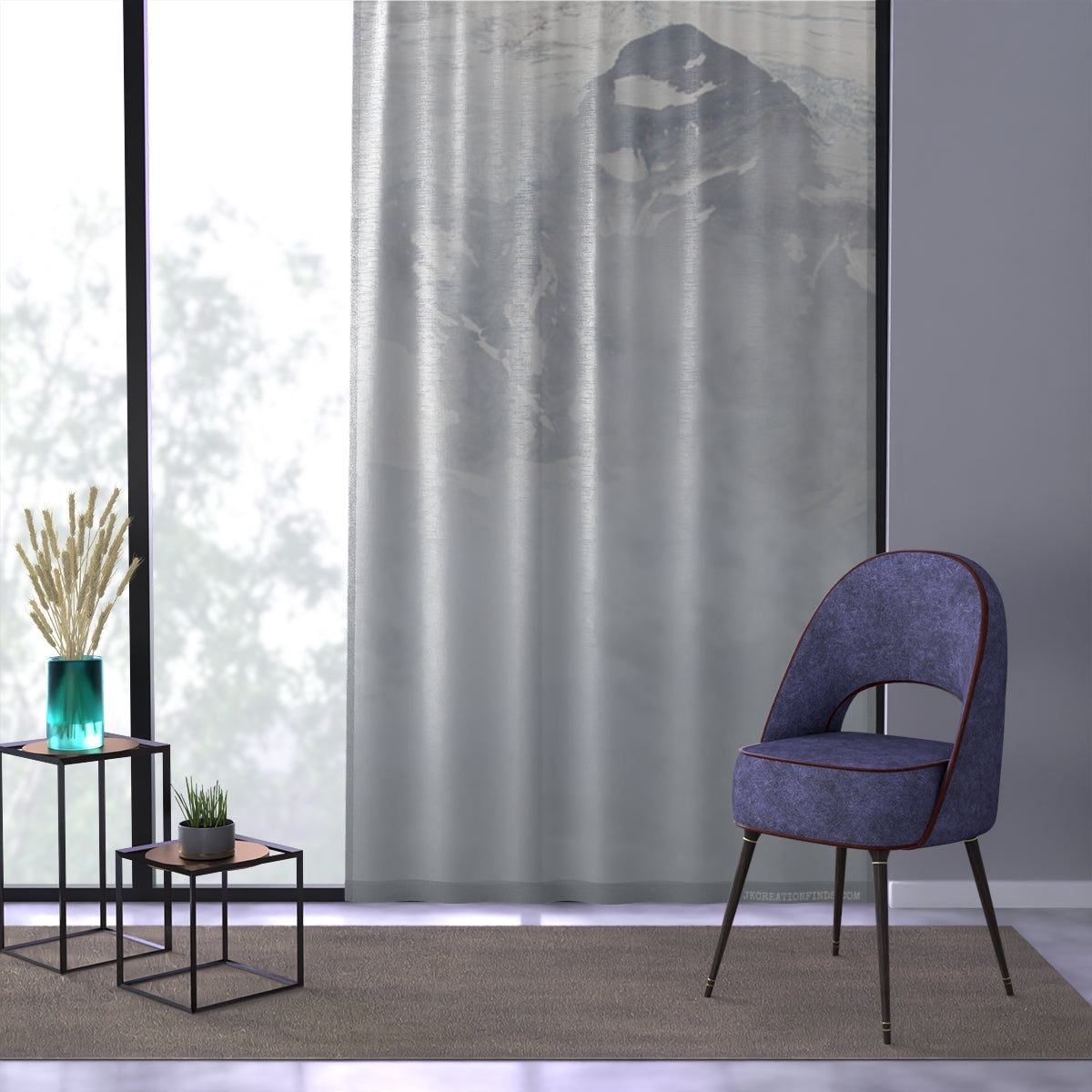 Mountain Peak Window Curtain, Snowy Mountain, Landscape, Nature Scenery, Scenic View, Custom Drapes, Room Decor, Living Room, Bedroom