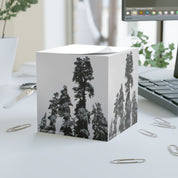 Snowy Forest Scene Sticky Note Cube for Office Decor