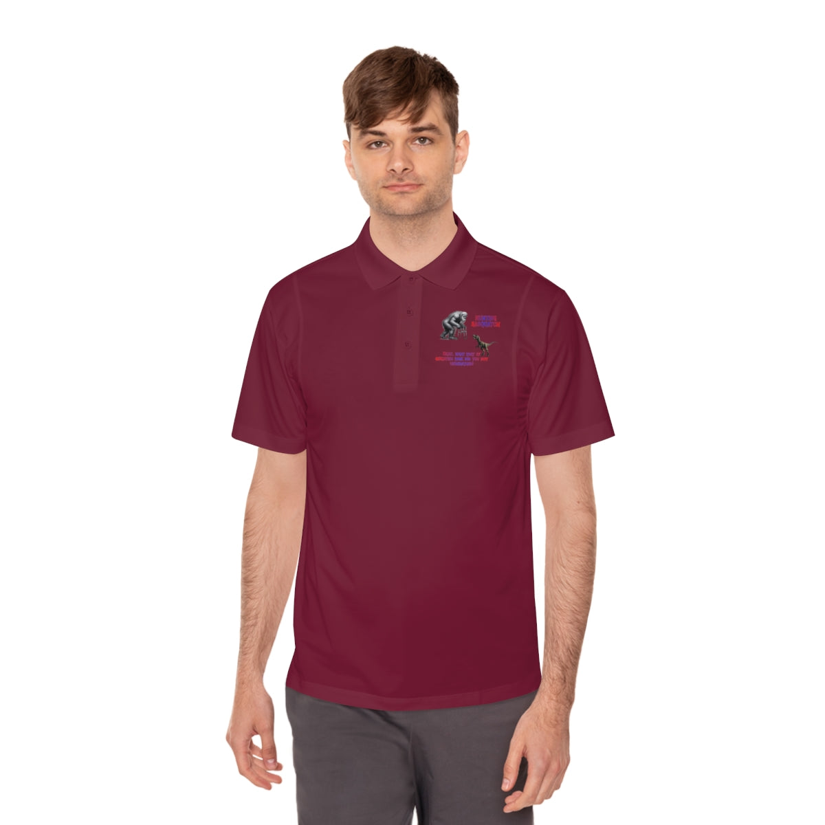Burgundy Polo Shirt with Minimalist Design