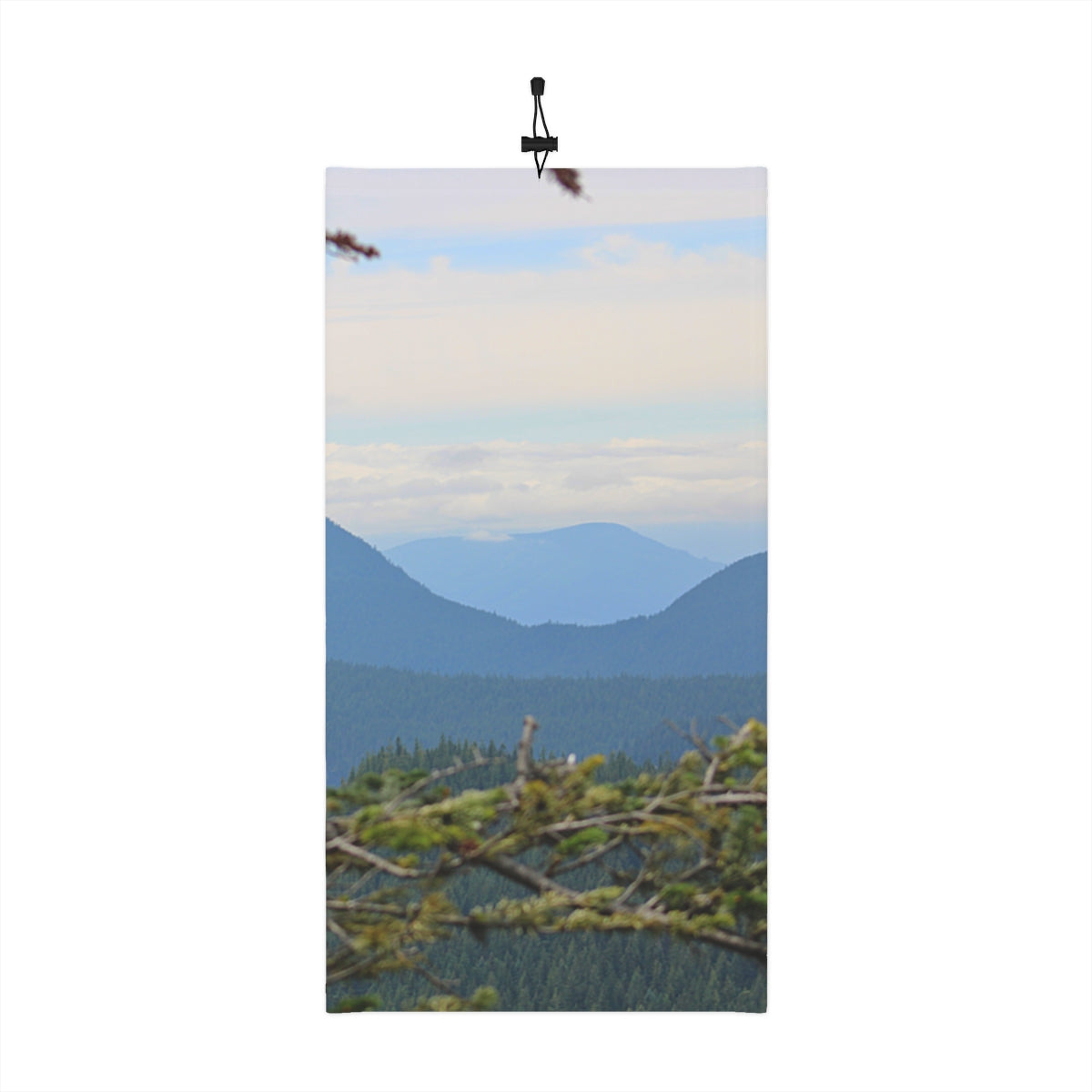 Serene Mountain View Overlooking Forest Towel