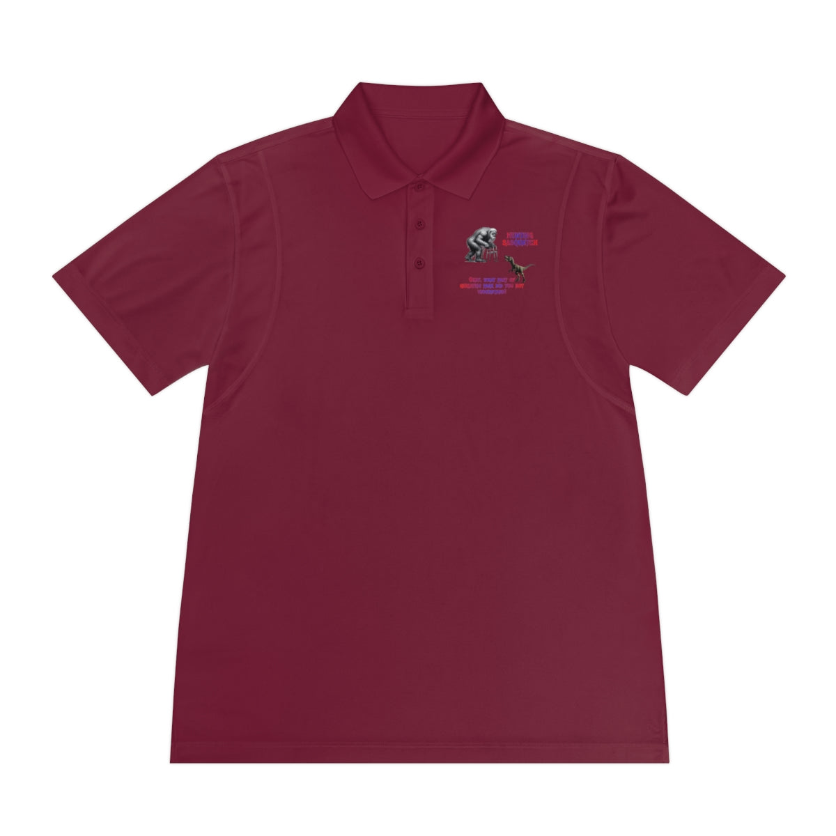 Maroon Polo Shirt with Embroidered Design