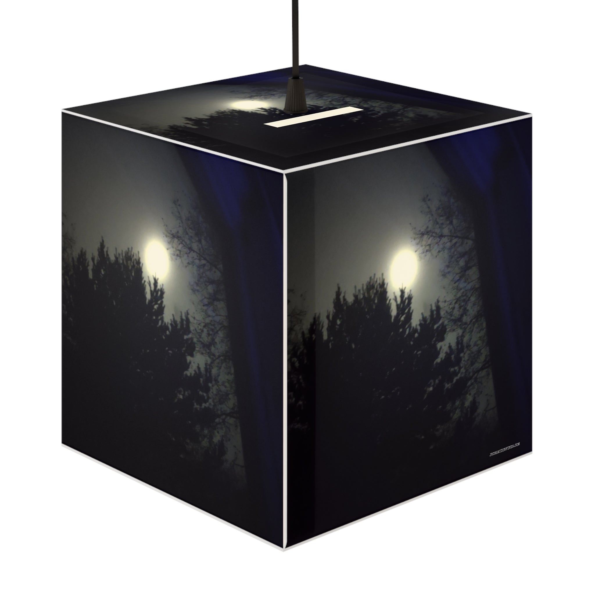 Full Moon Forest Night Scene Cube Lampshade product type
