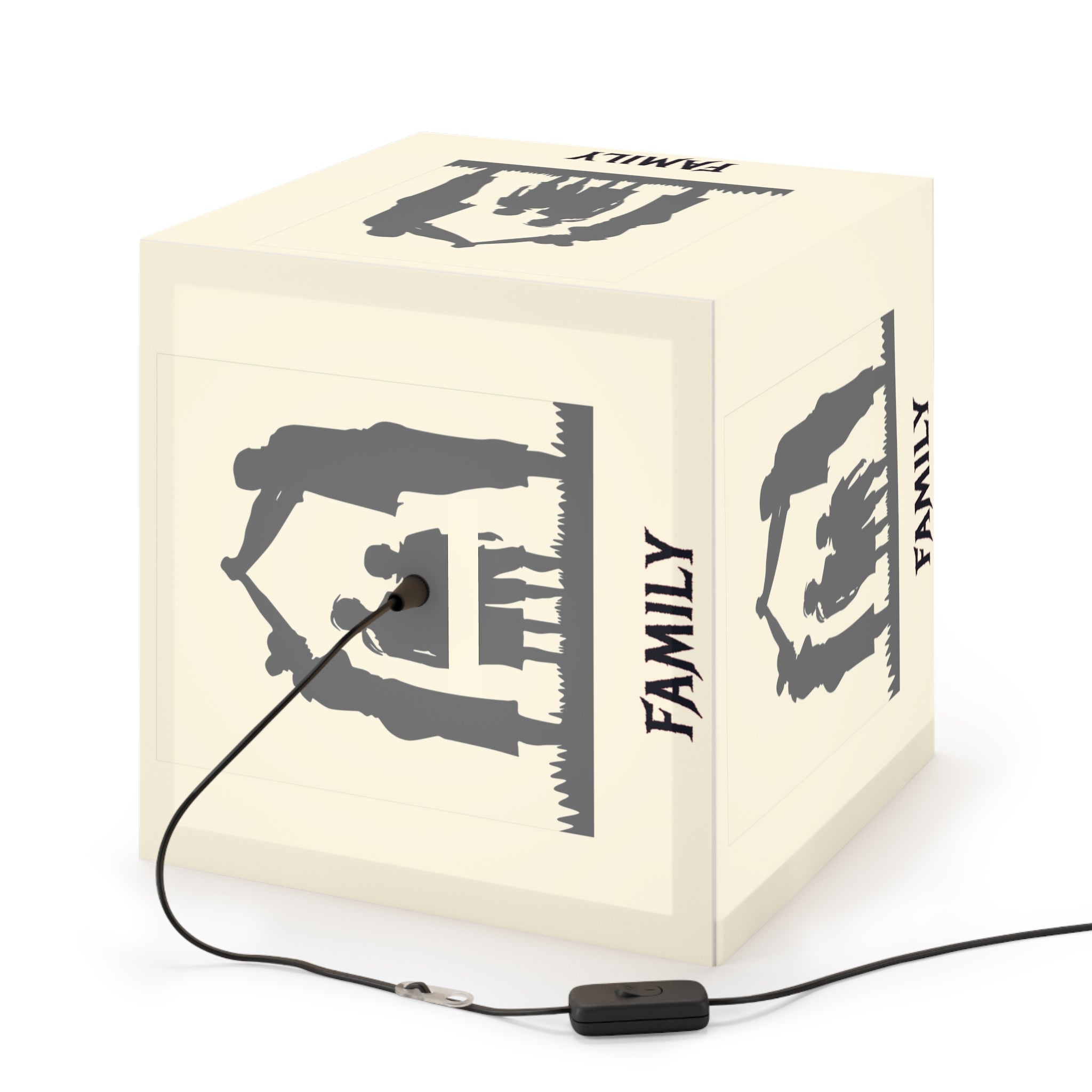 Family Home Silhouettes Illuminating Cube Light Decor product type