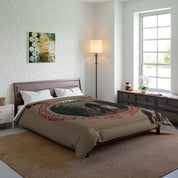 Scenic Forest Graphic on Cozy Brown Bedcover Blanket