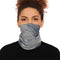 Gray Textured Neck Gaiter with Marble Design Print