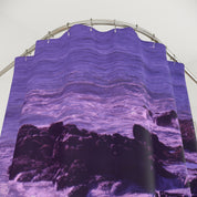 Purple Ocean Waves and Rocks Shower Curtain