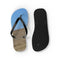 Flip-flops with wind turbines on a hillside and a textured sole.