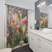 Beautiful Colorful Floral Shower Curtain Bathroom Decor