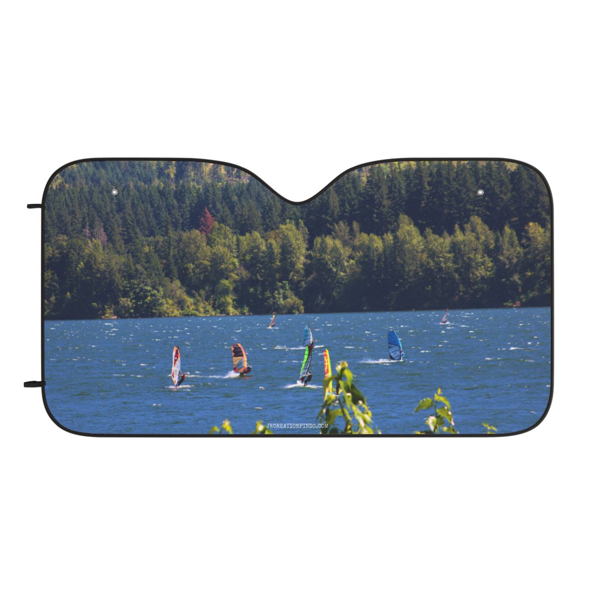 Scenic Windsurfer Lake View Car Sun Shade