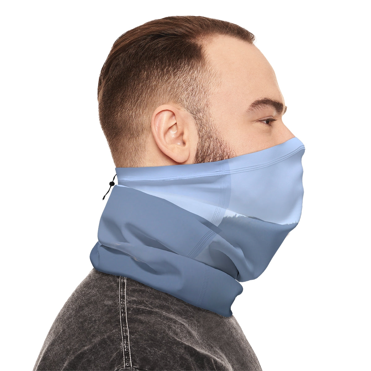 Stylish Multifunctional Light Blue and Grey Neck Gaiter