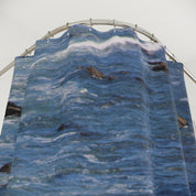 Ocean Waves Coastal Design Shower Curtain for Bathroom