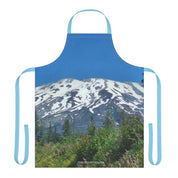 Scenic Snowcapped Mountain Print Apron for Kitchen Users