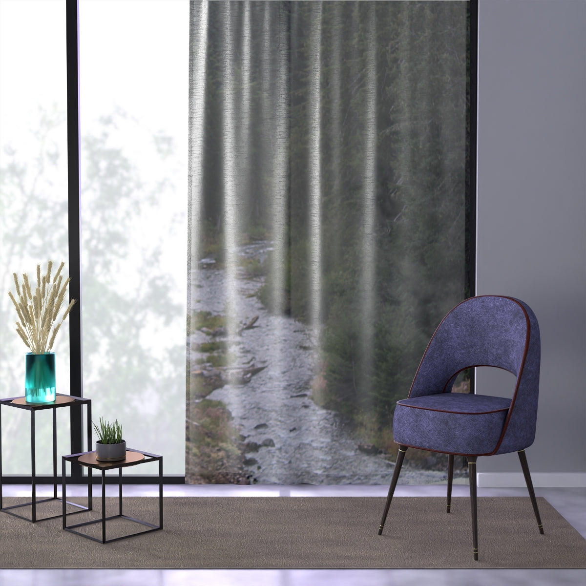 Serene Forest Path Scenic Window Curtain Product