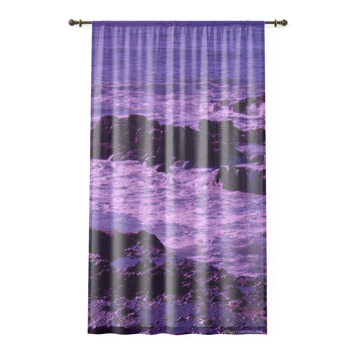 Purple Ocean Wave Pattern Decorative Window Curtain
