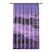 Purple Ocean Wave Pattern Decorative Window Curtain