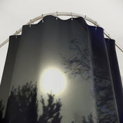 Full Moon and Silhouetted Trees Shower Curtain